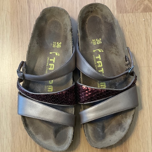 Birkenstock Shoes - Birkenstocks used but functional size 36/5.5 womens pink and sequins